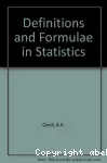 Definitions and formulae in statistics